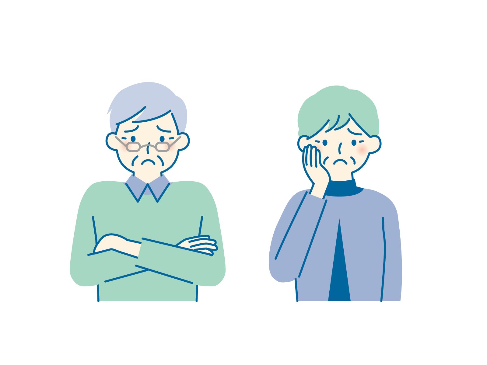 心配する家族のイラスト